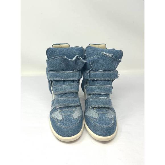 ISABEL MARANT women's bekett sneaker in blue denim - Picture 2 of 5